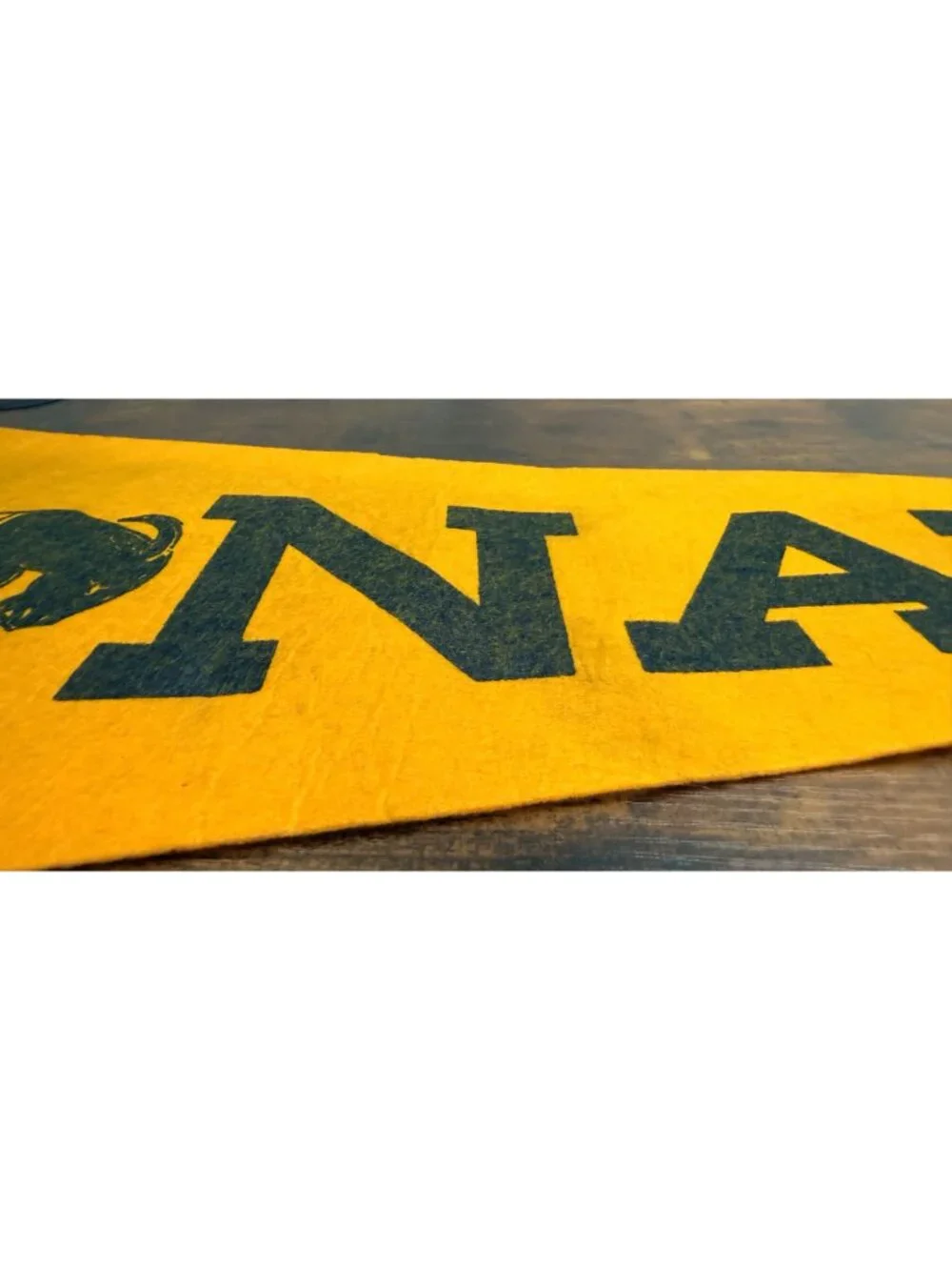 Vintage Navy Felt Pennant With Goat Mascot & Bold Lettering Sports Memorabilia